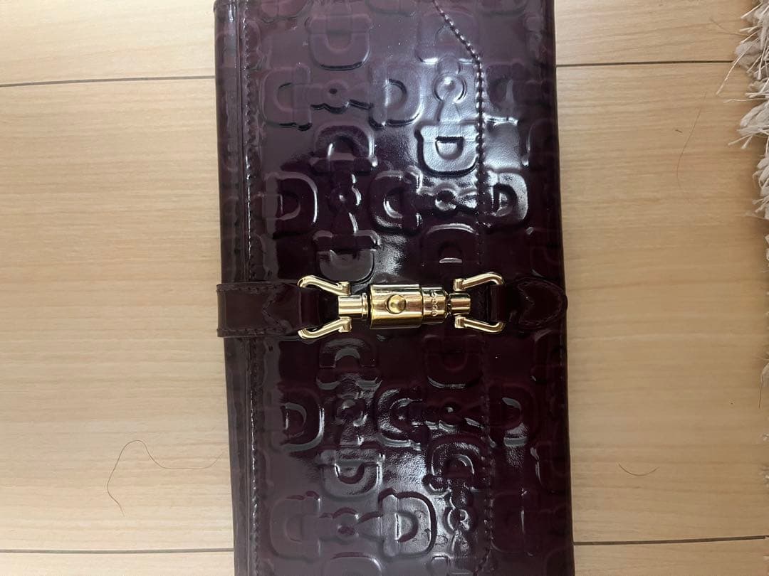 Gucciダークパープル エンボスロゴ 長財布 3