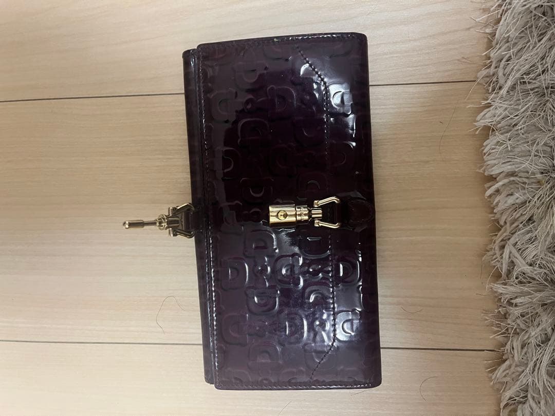Gucciダークパープル エンボスロゴ 長財布 4