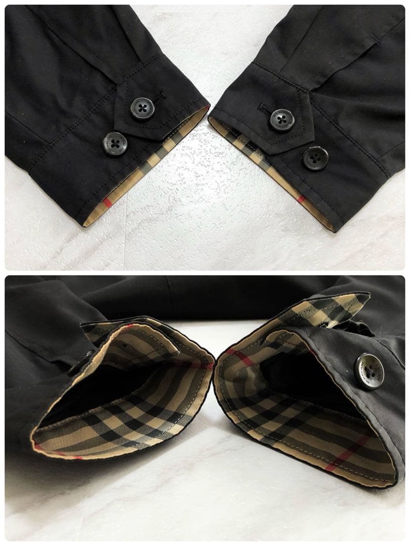 【美品】BURBERRY ハリントンジャケット ノバチェック ホースロゴ 黒 M 7