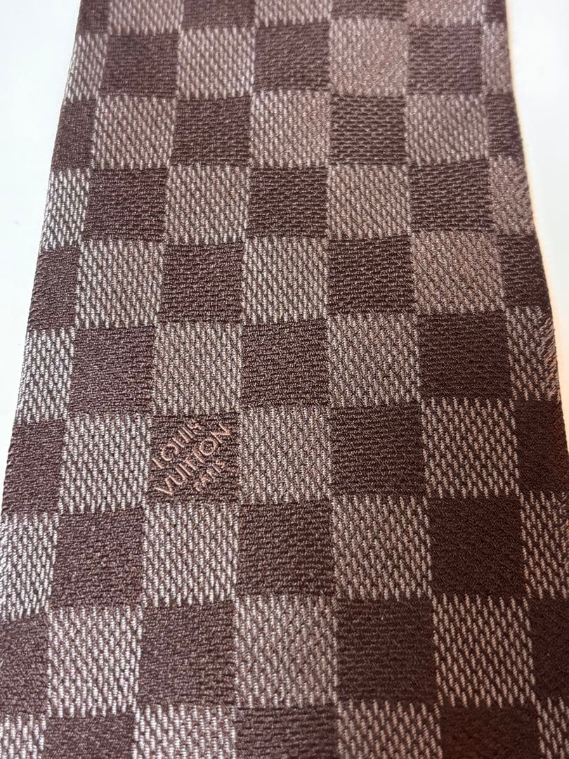 早い者勝ち！LOUIS VUITTON ブラウン ダミエ　チェック ネクタイ 9